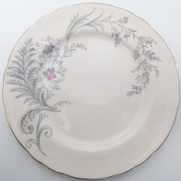 Aynsley - Pink and Silver-Grey Flowers on Pink - Side Plate