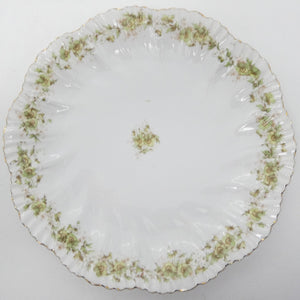 Victorian - Green Flowers with Embossed Dotted Swirls - Cake Plate