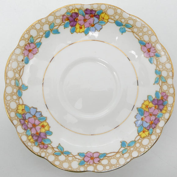 Royal Albert - Purple, Pink, Yellow and Blue Flowers, 2574 - Saucer