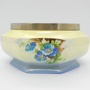 Lancaster & Sons - Blue Flower - Salad Bowl with Silver Rim