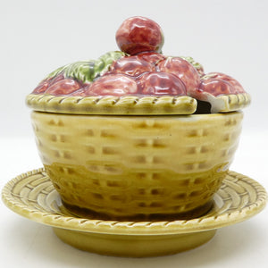 Sarreguemines - Strawberries - Lidded Jam Pot and Underplate