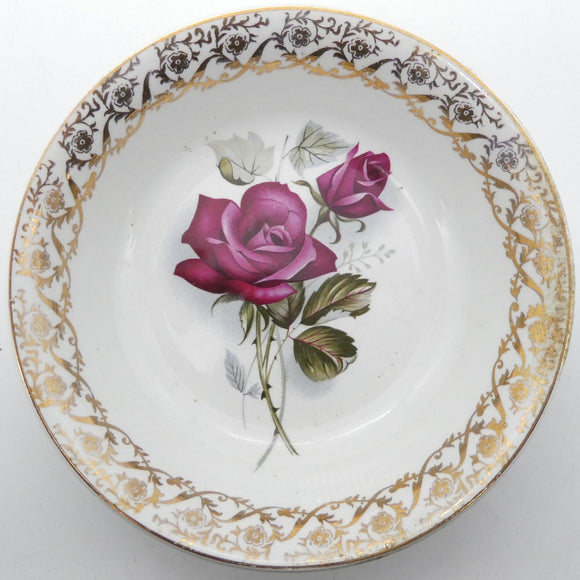 British Anchor - Red Roses with Floral Filigree - Small Bowl
