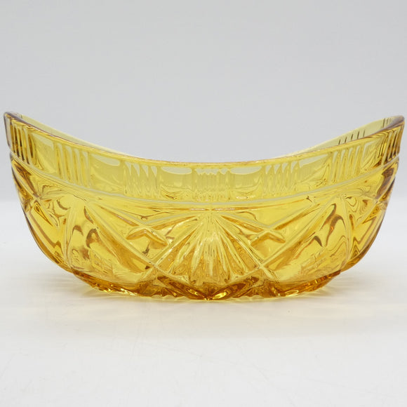 Vintage - Amber Glass - Oval Bowl