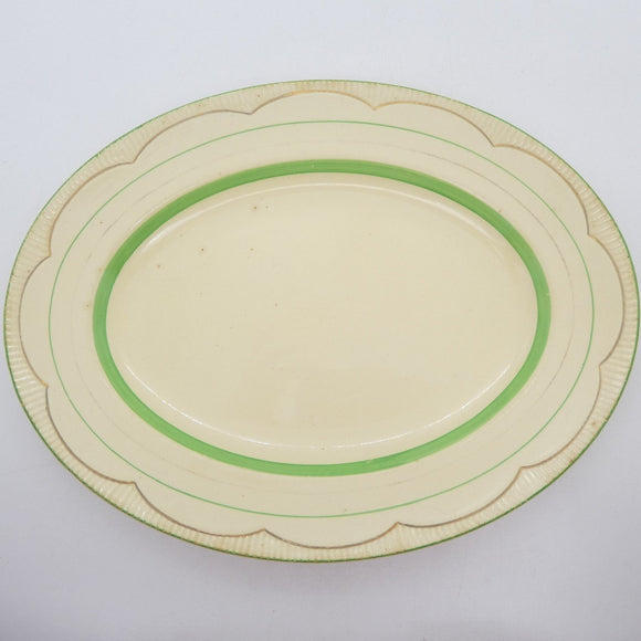Clarice Cliff - Green and Gold Stripes - Platter, Large