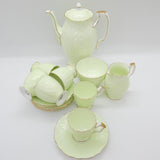 Aynsley - Mint Green Crocus-shape - 15-piece Coffee Set