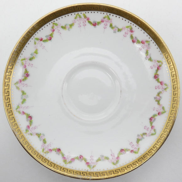 Court China - Gold Rim with Floral Garland - Saucer