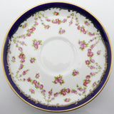 Crescent China - 16831 Blue Rim and Floral Garland - Saucer
