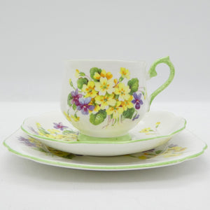 Royal Albert - Primulette - Trio with Hampton-shaped Cup