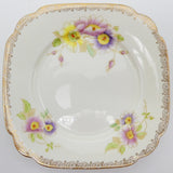 Royal Standard - Purple, Pink and Yellow Flowers, 371 - Trio with Square Side Plate