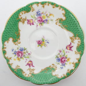 Paragon - Green Rim with Floral Sprays - Saucer