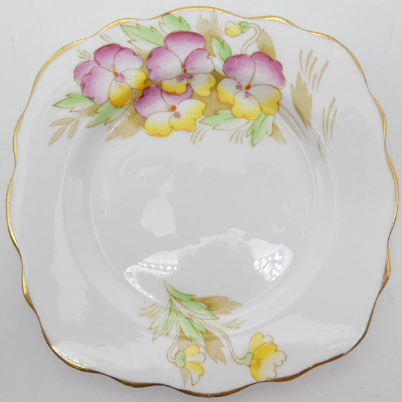 Phoenix - Hand-painted Pansies - Side Plate