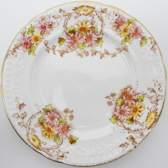 Unmarked - Pink and Yellow Flowers - Side Plate