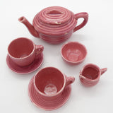 English-made - Pink Bands - Children's Tea-for-Two Tea Set