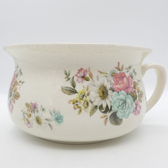 Arthur Wood - 5726 Pink, Blue and White Flowers - Chamber Pot - ANTIQUE