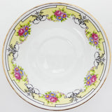 Phoenix - 5398 Floral Garland on Yellow Band - Saucer
