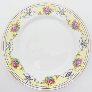 Phoenix - 5398 Floral Garland on Yellow Band - Side Plate