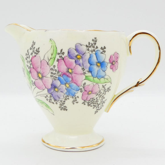 Foley - Pink, Blue and Purple Flowers - Milk Jug